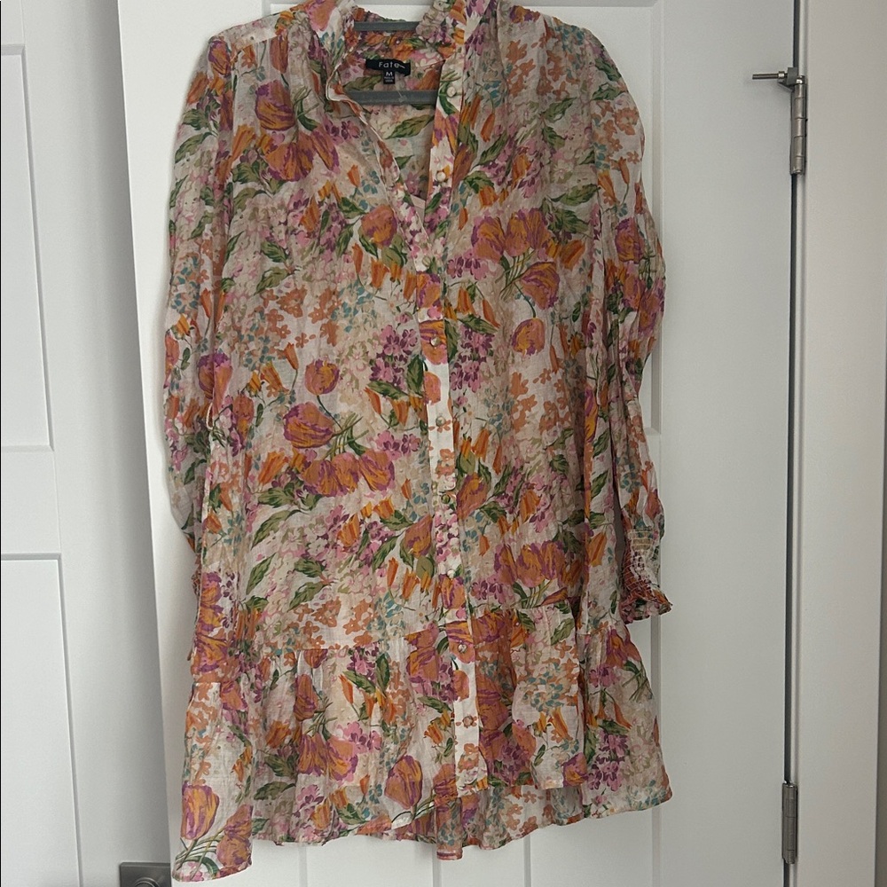 Fate: With Love Orange Floral Dress size M - Picture 2 of 8